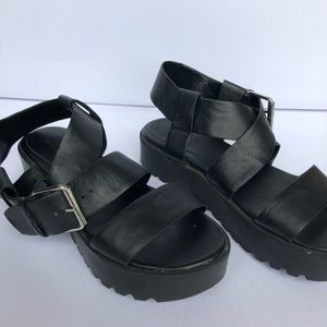 Urban Outfitters Black Chunky Platform Sandals